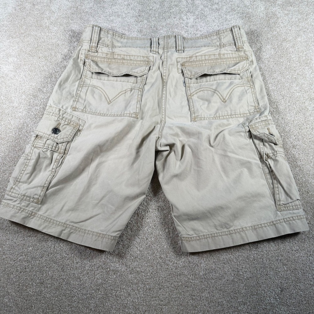 Levi's Cargo Short Men 33(FITS 34x10) Khaki Cotton Utility Pocket Shorts READ - Picture 3 of 10